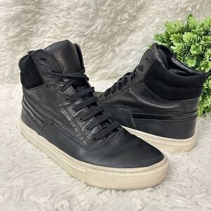 Vince Womens Black Newman Leather High-Top Lace‎ up Sneakers Size US 8.5 M